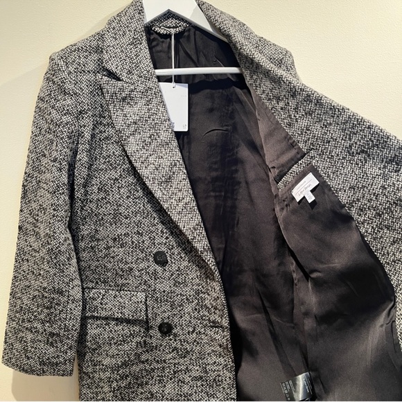 & OTHER STORIES Oversized Blazer Relaxed Double Breasted Jacket Tweed Gray 0 - Picture 10 of 14